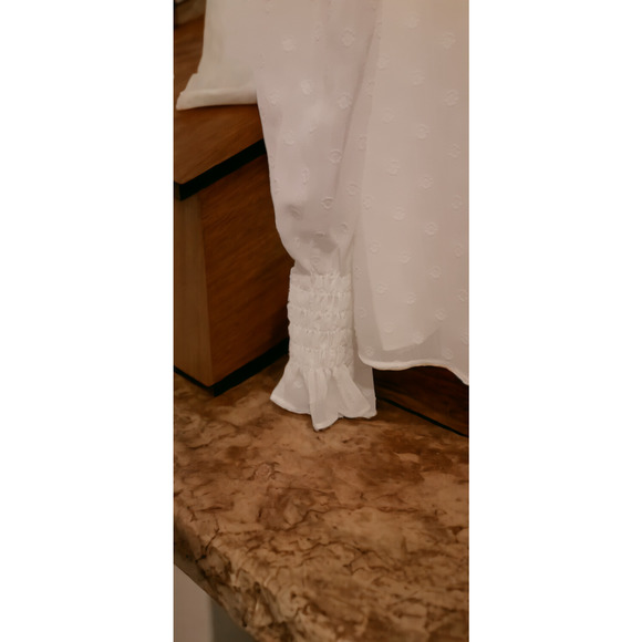 (60% OFF) NWT Rebecca Taylor Women's Clip Dot Silk Blouse Snow Color L MSRP $325 - Picture 9 of 9